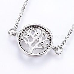 Brass Micro Pave Cubic Zirconia Pendant Necklaces&nbsp;NJEW-H486-14