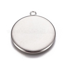 Non-Tarnish 304 Stainless Steel Pendant Cabochon Settings&nbsp;LS-STAS-G127-13-25mm-P