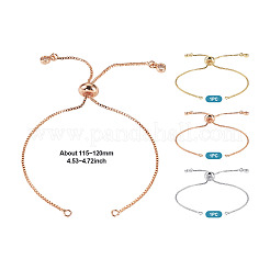 3Pcs 3 Colors Brass Box Chain Slider Bracelet Making&nbsp;KK-TA0003-12-RS