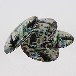 Photo Glass Oval Cabochons&nbsp;X-GGLA-N003-18x25-F04