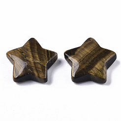 Natural Tiger Eye Star Shaped Worry Stones&nbsp;G-T132-002A-08