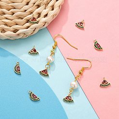 8Pcs Brass Micro Pave Colorful Cubic Zirconia Charms&nbsp;KK-LS0001-40