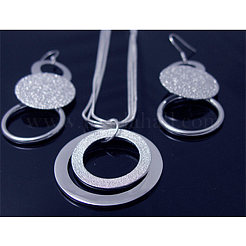 Brass Circle Pendant Necklaces & Dangle Earrings Sets&nbsp;FS-WG73AED-01