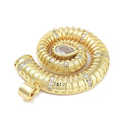 Rack Plating Brass Clear Cubic Zirconia Pendants&nbsp;KK-M293-21G