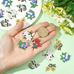 24Pcs 6 Styles Zinc Alloy Enamel Pendants&nbsp;ENAM-SC0007-33