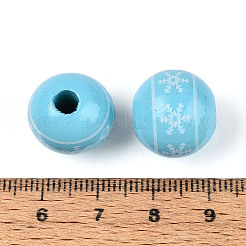 Christmas Spray Painted Schima Wood Beads&nbsp;WOOD-T032-35D