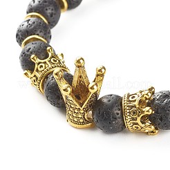 Electroplated Natural Lava Rock & Synthetic Howlite Beads Stretch Bracelets Set for Girl Women&nbsp;BJEW-JB06924