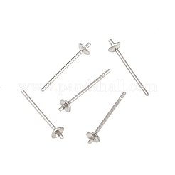Tarnish Resistant Original Color Stainless Steel Stud Earring Findings&nbsp;X-STAS-Q036-1
