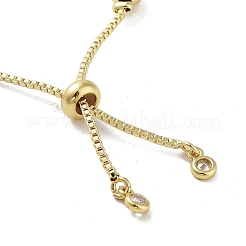 Adjustable Brass Round Beaded Slider Bracelets&nbsp;BJEW-D039-31B-G