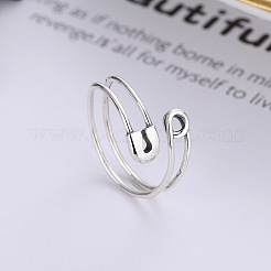 Pin Shaped 925 Sterling Silver Adjustable Cuff Rings for Women&nbsp;FS-WG4AD82-01