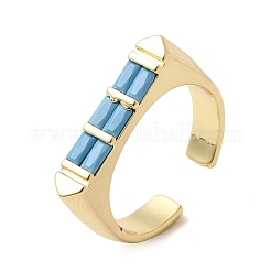 Brass Micro Pave Cubic Zirconia Cuff Open Rings for Women&nbsp;RJEW-L343-02G-01