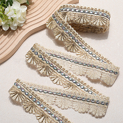 5 Yards Ethnic Style Polyester Organza Fan Shaped Lace Ribbon&nbsp;OCOR-CY0001-18