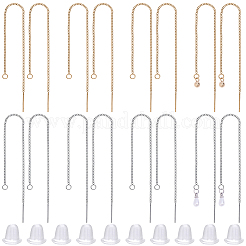 10 Pairs 2 Colors 304 Stainless Steel Stud Earring Finding&nbsp;STAS-BBC0009-71