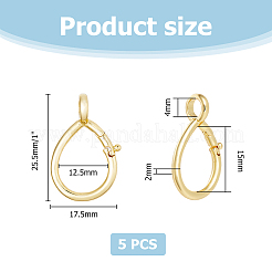 5Pcs Brass Keychain Clasp Findings&nbsp;KK-HS0001-09