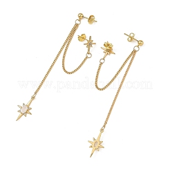 Brass Glass Dangle Earrings&nbsp;EJEW-JE07406