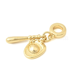 Sports Brass European Dangle Charms&nbsp;KK-A296-15B-G