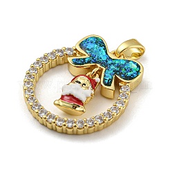 Christmas Brass Micro Pave Cubic Zirconia Pendants&nbsp;KK-H468-01E-02G
