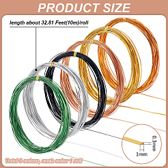 6 Roll 6 Colors 10M Flat Aluminum Wire&nbsp;FIND-BC0013-42A