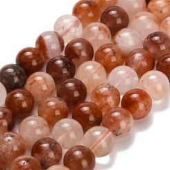 Natural Red Rabbit Fur Rutilated Quartz Beads Strands&nbsp;G-H329-C04-8mm-AB