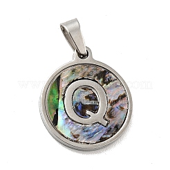 304 Stainless Steel with Paua Shell Pendants&nbsp;STAS-G268-02Q-P