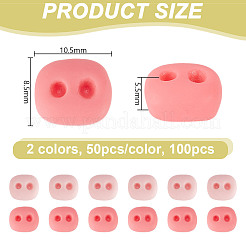 100Pcs 2 Colors Opaque Resin Cabochons&nbsp;RESI-NB0002-12