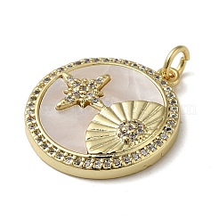Brass Micro Pave Cubic Zirconia Pendants&nbsp;KK-Q808-04G