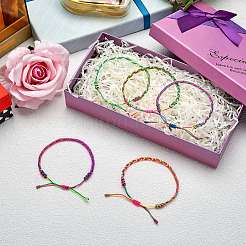 5Pcs 5 Colors Nylon Thread Braided Bracelets Set&nbsp;BJEW-SW00049-04