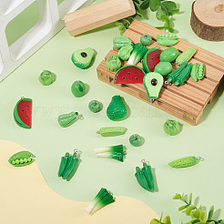 30Pcs 10 Styles Apple Resin Charms&nbsp;RESI-TA0005-72
