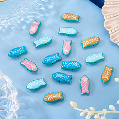 16Pcs 4 Colors Fish Spray Painted Alloy Enamel Beads&nbsp;FIND-TA0010-36
