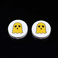 Halloween Printed Natural Wood Beads&nbsp;WOOD-T021-95