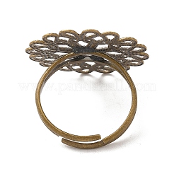 Adjustable Brass Filigree Ring Components&nbsp;KK-G233-M04