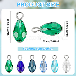 16Pcs 6 Style Glass Pendants&nbsp;PALLOY-PH01796