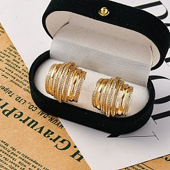 Rack Plating Brass Micro Pave Clear Cubic Zirconia Stud Earrings for Women&nbsp;EJEW-C125-27G