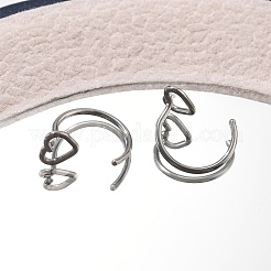 304 Stainless Steel Heart Hoop Nose Rings&nbsp;AJEW-A062-06P