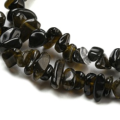 Natural Golden Sheen Obsidian Beads Strands&nbsp;G-G0003-B46