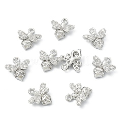 SHEGRACE Brass Micro Pave Cubic Zirconia Bees Charms&nbsp;XGR0165P-110P