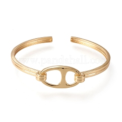 Brass Cuff Bangles&nbsp;BJEW-F411-01G