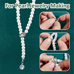 8Pcs 2 Colors Brass Micro Pave Clear Cubic Zirconia Fold Over Clasps&nbsp;FIND-PH0021-17