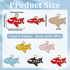 40Pcs 5 Colors Alloy Enamel Pendants&nbsp;ENAM-SC0008-19