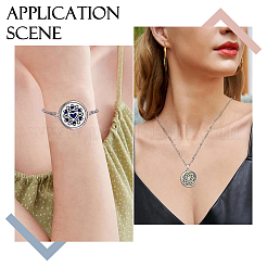 Alloy Adjustable Hollow Flat Round Essential Oil Diffuser Slider Bracelets & Pendant Necklaces Making Kits&nbsp;DIY-HS0002-65A
