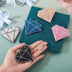 5Pcs 5 Colors Handmade Polymer Clay Rhinestone Big Pendants&nbsp;CLAY-BT0001-16
