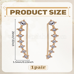 1 Pair Brass Micro Pave Clear Cubic Zirconia Stud Earrings&nbsp;EJEW-LP0012-31G