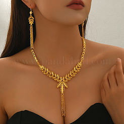 Vintage Alloy Hollow Leaf Earrings & Necklaces Sets for Women&nbsp;II4104