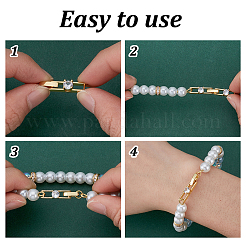 12Pcs 4 Styles Brass Micro Pave Clear Cubic Zirconia Fold Over Clasps&nbsp;KK-UN0004-48
