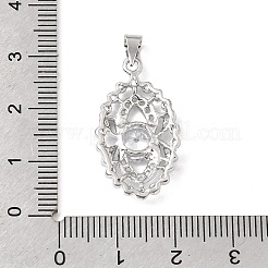 Brass Micro Pave Clear Cubic Zirconia Pendants&nbsp;KK-N290-14P