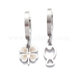 3 Pair 3 Style Heart & Bear & Fish & Clover Crystal Rhinestone Asymmetrical Earrings&nbsp;EJEW-B020-15P