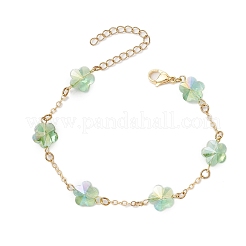 Brass Cable Chains Beads Bracelets for Women&nbsp;BJEW-JB11470-05