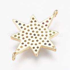 Brass Micro Pave Cubic Zirconia Links&nbsp;ZIRC-G111-13G