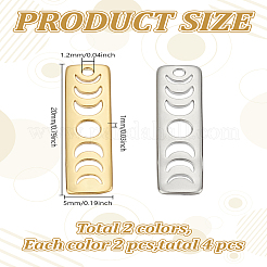 4Pcs 2 Colors Rack Plating Brass Moon Phase Bar Pendants&nbsp;KK-LP0001-59