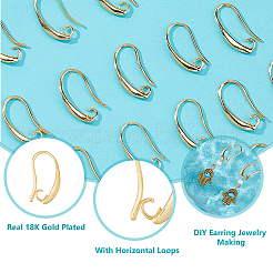 50Pcs Brass Earring Hooks&nbsp;KK-HS0001-75